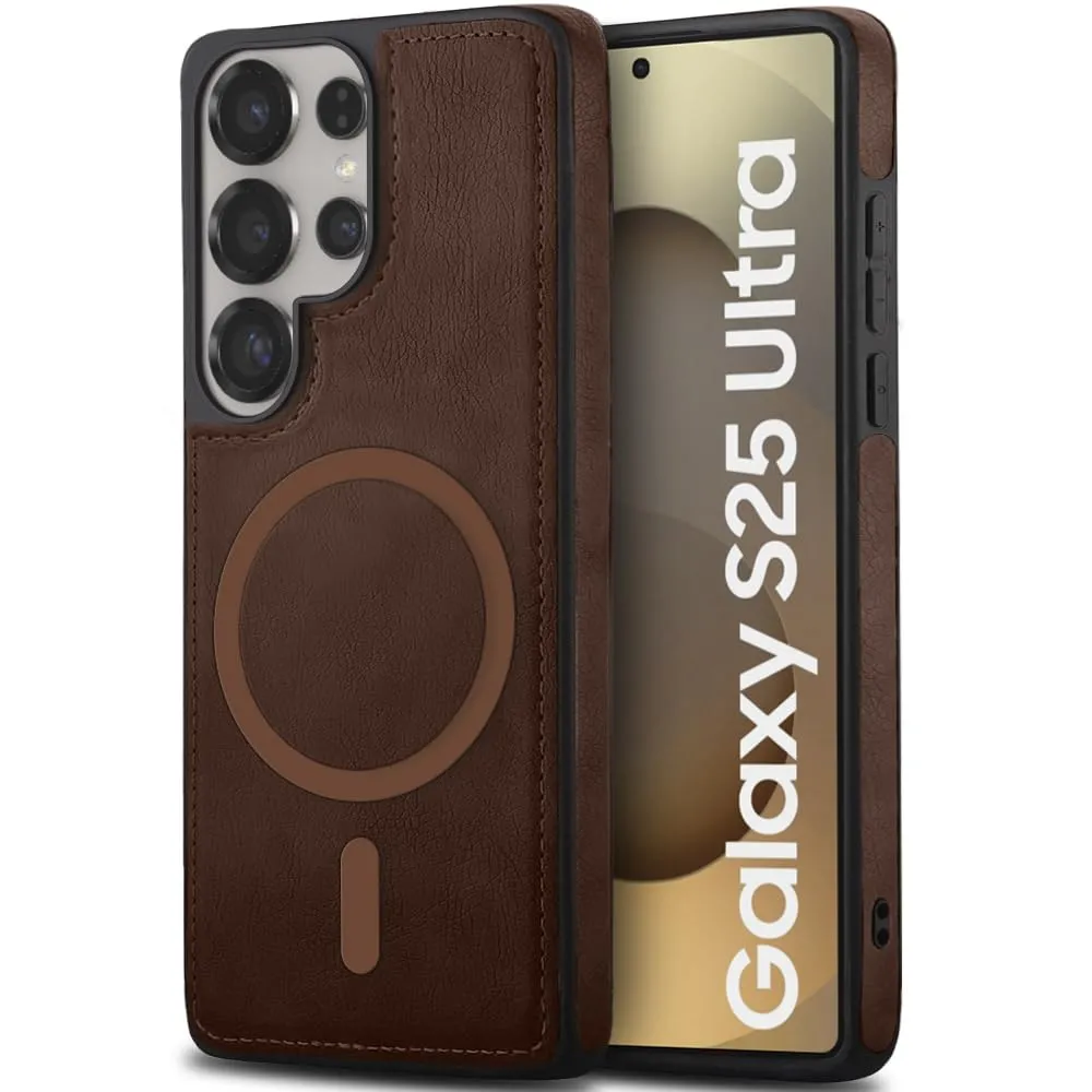 TheGiftKart Genuine Leather Finish Back Cover Case for Samsung Galaxy S25 Ultra 5G